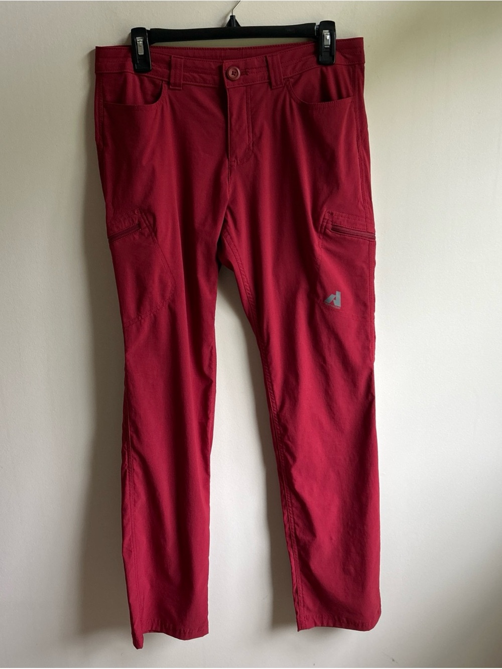 Eddie Bauer Women Red active Cargo Pants with Zip Utility Pockets